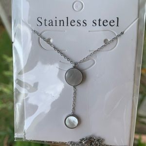 🌬STAINLESS STEEL NECKLACE ROUND WITH SHELL🌬
